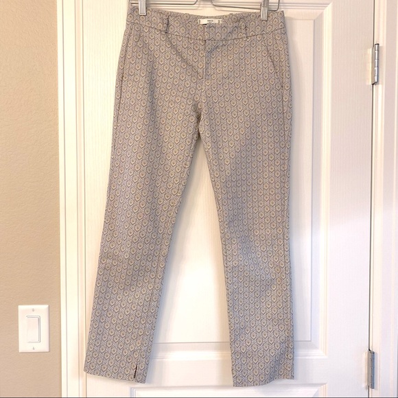 Mango straight cotton pants with print EU Sz 34 US 2
